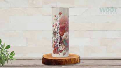 Personalized Dahlia Floral Tumbler - Custom Spring Drinkware for Moms
