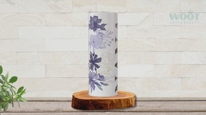 Personalized Nana Tumbler - Custom Floral Travel Cup with Grandkids' Names