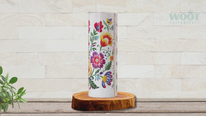 Custom Mama Tumbler - Personalized Gift with Kids' Names and Mexican Embroidery Design